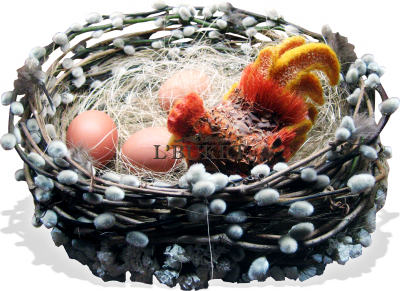 Венок-гнездо для пасхальных яичек